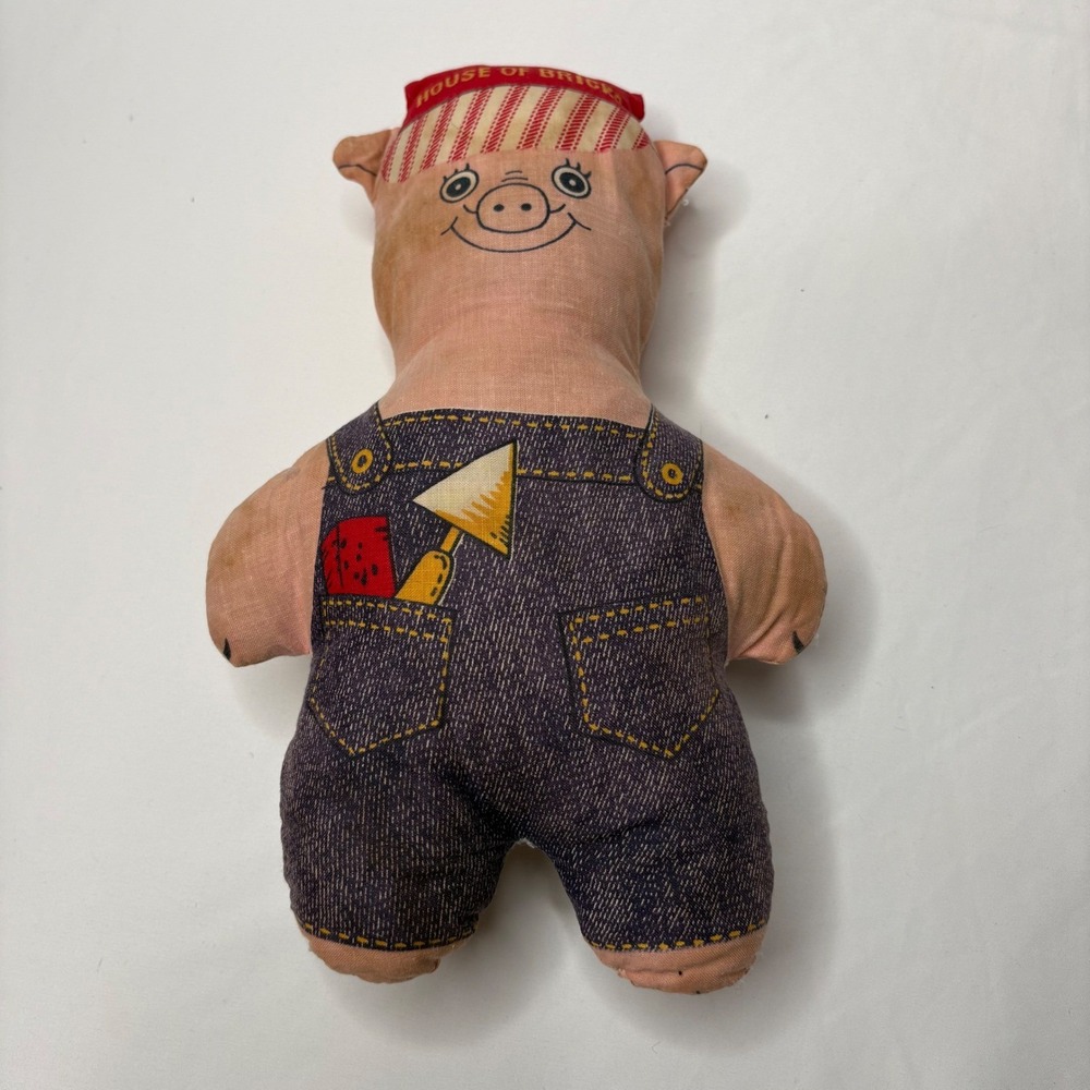Handmade Vintage Cut Stuff Sew Pig- Practical Pig- Three Little Pigs- Rare